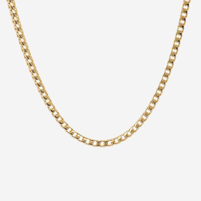 Plain Gold Solid Franco Link Necklace